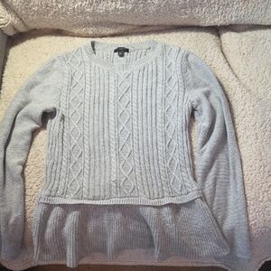 Talbots Light Gray Cable Knit Women's Sweater